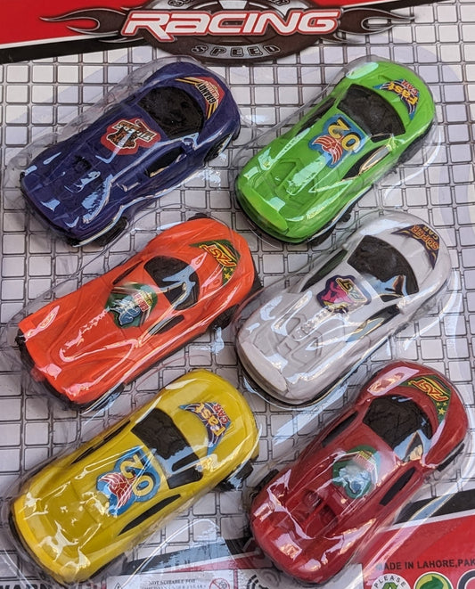 6-Piece Die-Cast Mini Toy Car Set - Assorted Colors & Styles For Kids