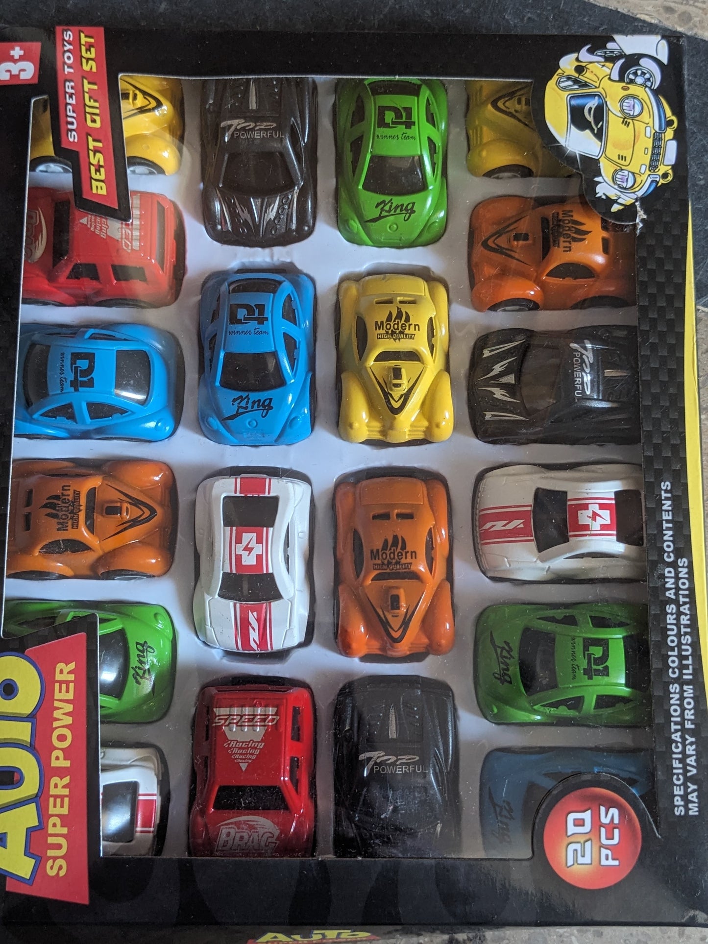 20-Piece Die-Cast Mini Toy Car Set - Assorted Colors & Styles For Kids