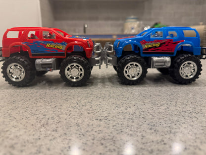 Racing Monster Trucks Toy Set (Set of 2) - Red & Blue | Perfect Birthday Gift for Kids!